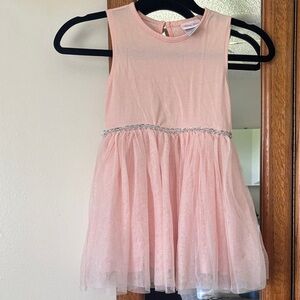 Little Lass Pink Tulle Dress 4T • Glitter Tutu Party Flower Girl